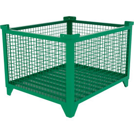 Bulk Wire Mesh Container, 43-1/2"L x 36-1/2"W x 29-1/2"H, Green
