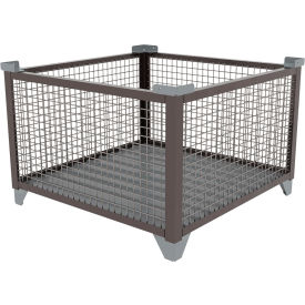 Bulk Wire Mesh Container, 43-1/2"L x 43-1/2"W x 29-1/2"H, Silver