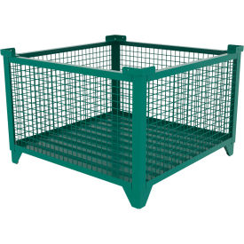 Bulk Wire Mesh Container, 43-1/2"L x 43-1/2"W x 29-1/2"H, Teal