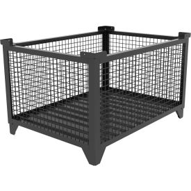 Bulk Wire Mesh Container, 49-1/2"L x 36-1/2"W x 29-1/2"H, Black