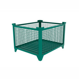 Bulk Wire Mesh Container, 43-1/2"L x 36-1/2"W x 29-1/2"H, Teal