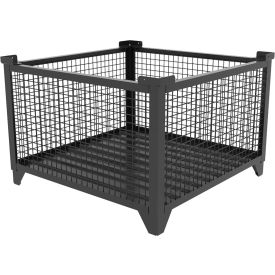 Bulk Wire Mesh Container, 43-1/2"L x 43-1/2"W x 29-1/2"H, Black