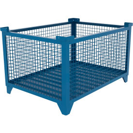 Bulk Wire Mesh Container, 49-1/2"L x 36-1/2"W x 29-1/2"H, Blue