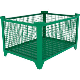 Bulk Wire Mesh Container, 49-1/2"L x 36-1/2"W x 29-1/2"H, Green
