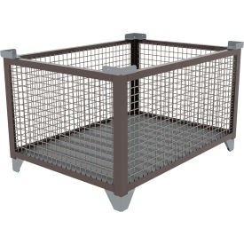 Bulk Wire Mesh Container, 49-1/2"L x 36-1/2"W x 29-1/2"H, Silver