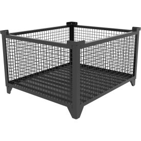Bulk Wire Mesh Container, 49-1/2"L x 43-1/2"W x 29-1/2"H, Black