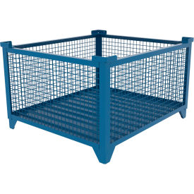 Bulk Wire Mesh Container, 49-1/2"L x 43-1/2"W x 29-1/2"H, Blue