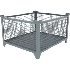 Bulk Wire Mesh Container, 49-1/2"L x 43-1/2"W x 29-1/2"H, Gray