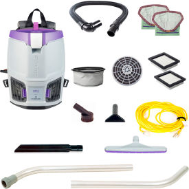 GoFit 3 Backpack Vacuum w/ Xover Multi-Surface Two-Piece Wand Tool Kit, 3/4 Gal. Cap.