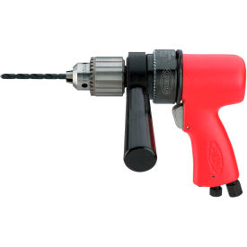 Non-Reversing Pistol Grip Air Drill, Keyed Chuck, 1/2" Chuck, 2650 RPM