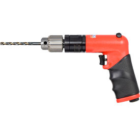 0.4 HP Reversible Pistol Grip Air Drill, Keyed 1/4" Chuck, 2400 RPM