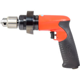 Non-Reversing Pistol Grip Air Drill, Keyed Chuck, 1/4" Chuck, 300 RPM