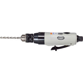 Non-Reversible Inline Air Drill, 3/8" Chuck Size, Keyed Chuck, 2500 RPM