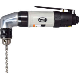 Reversing Right Angle Air Drill, Keyed Chuck, 3/8" Chuck, 1400 RPM