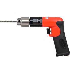 0.5 HP Non-Reversing Pistol Grip Air Drill, Keyed 1/4" Chuck, 800 RPM