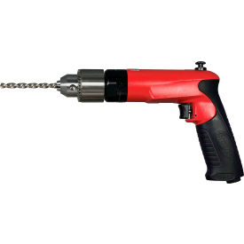 1 HP Rapid Reverse Pistol Grip Air Drill, Keyed Chuck, 3/8" Chuck, 2000 RPM
