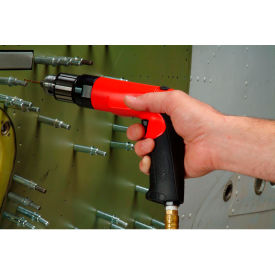 0.60 HP Non-Reversing Pistol Grip Air Drill, Precision Keyless 3/8" Chuck, 2600 RPM