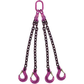 9/32" x 4' 4 Leg Chain Sling with Sling Hooks, Grade 100
