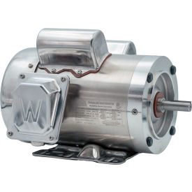 SS Washdown Duty Motor, 2HP, 1800 RPM, 115/230V, TEFC, 56C Frame