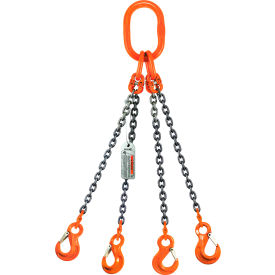Quad Leg Chain Sling with Sling Hooks 1/2" x 16', Grade 100