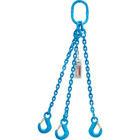 Three Leg Chain Sling, Sling Hook, 9/32" x 10', 7800 lb. Sling Capacity, 30-Degrees Angle, G120