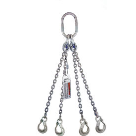 3/8" x 5' Quad Leg Chain Sling, 8200 lb Capacity, 30-Deg Angle, Grade 63