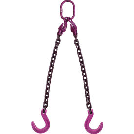 3/8" x 5' Adjustable 2 Leg Chain Sling with Foundry Hooks, Grade 100