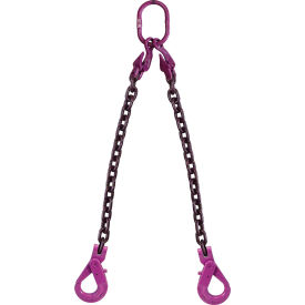 3/8" x 5' Adjustable 2 Leg Chain Sling with Self-Locking Hooks, Grade 100
