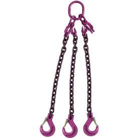 KWB 5/8" x 10' Adjustable 3 Leg Chain Sling with Sling Hooks, Grade 100
