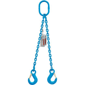 Double Leg Chain Sling, 9/32" x 5', 5200 lb. Sling Capacity, 30-Degrees Angle, Grade 120