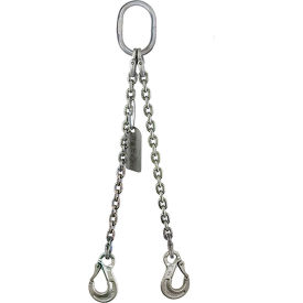 Double Leg Chain Sling with Sling Hook, 1/2" x 8', Grade 63