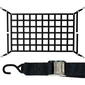 Long Bed Pickup Truck Cargo Net with Cam Buckles & S-Hooks, 82" x 50"