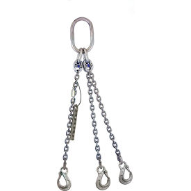 Three Leg Chain Sling, 1" x 5', 20800 lb. Sling Capacity, 30-Degrees Angle, Grade 63