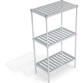 Heavy Duty Shelving Unit, 3 Slatted T-Bar Shelves, 42"W x 24"D x 76-1/4"H