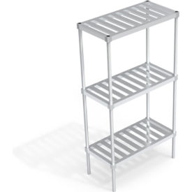 Heavy Duty Shelving Unit, 3 Slatted T-Bar Shelves, 36"W x 18"D x 68-1/4"H