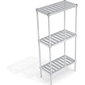 Heavy Duty Shelving Unit, 3 Slatted T-Bar Shelves, 36"W x 18"D x 76-1/4"H