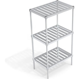 Heavy Duty Shelving Unit, 3 Slatted T-Bar Shelves, 36"W x 24"D x 68-1/4"H