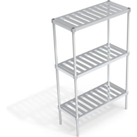 Heavy Duty Shelving Unit, 3 Slatted T-Bar Shelves, 42"W x 18"D x 68-1/4"H