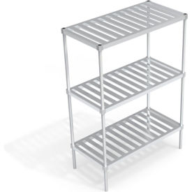 Heavy Duty Shelving Unit, 3 Slatted T-Bar Shelves, 42"W x 24"D x 68-1/4"H