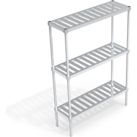 Heavy Duty Shelving Unit, 3 Slatted T-Bar Shelves, 48"W x 15"D x 68-1/4"H