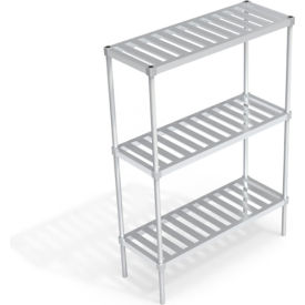 Heavy Duty Shelving Unit, 3 Slatted T-Bar Shelves, 48"W x 18"D x 68-1/4"H