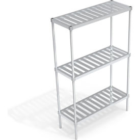 Heavy Duty Shelving Unit, 3 Slatted T-Bar Shelves, 48"W x 18"D x 76-1/4"H