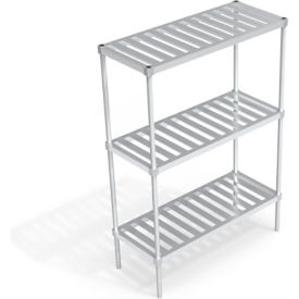 Heavy Duty Shelving Unit, 3 Slatted T-Bar Shelves, 48"W x 20"D x 68-1/4"H