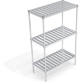 Heavy Duty Shelving Unit, 3 Slatted T-Bar Shelves, 48"W x 24"D x 76-1/4"H