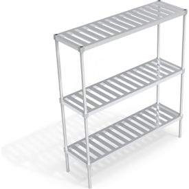 Heavy Duty Shelving Unit, 3 Slatted T-Bar Shelves, 60"W x 18"D x 68-1/4"H