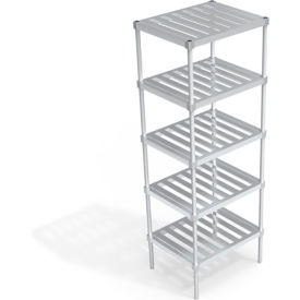 Heavy Duty Shelving Unit, 5 Slatted T-Bar Shelves, 30"W x 24"D x 84-1/4"H