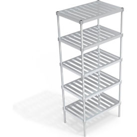Heavy Duty Shelving Unit, 5 Slatted T-Bar Shelves, 36"W x 24"D x 84-1/4"H