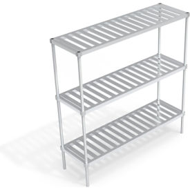 Heavy Duty Shelving Unit, 3 Slatted T-Bar Shelves, 66"W x 20"D x 68-1/4"H