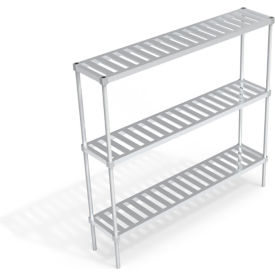 Heavy Duty Shelving Unit, 3 Slatted T-Bar Shelves, 72"W x 15"D x 68-1/4"H