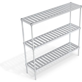 Heavy Duty Shelving Unit, 3 Slatted T-Bar Shelves, 72"W x 18"D x 68-1/4"H